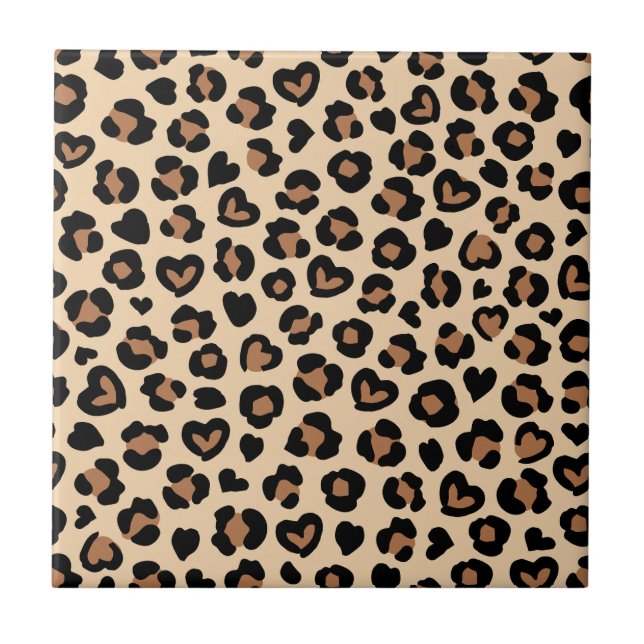 Carreau Poster de animal, Léopard Brown, Spots de guépard, (Devant)