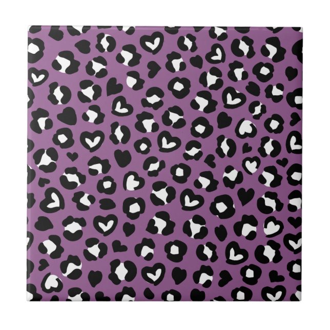 Carreau Poster de animal, Léopard Violet, Spots De Cheetah (Devant)