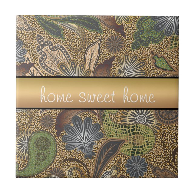 Carreau Poster de animal Paisley Motif (Devant)