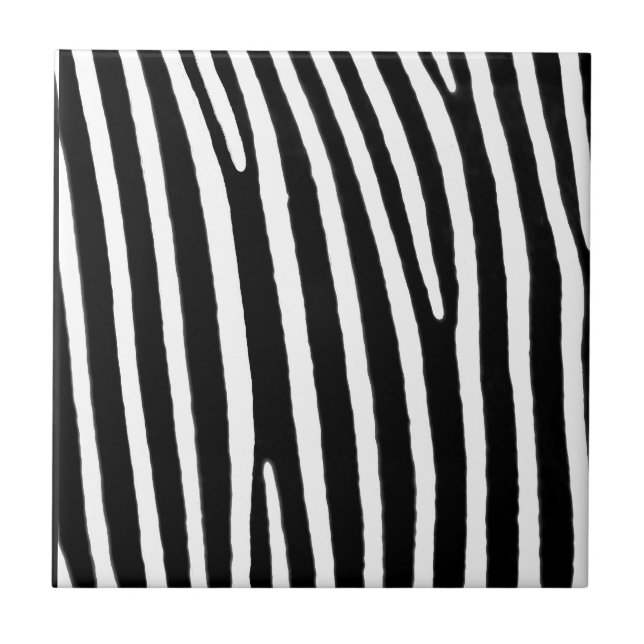 Carreau Poster de animal Zèbre, Grandes  noir et blanc. (Devant)