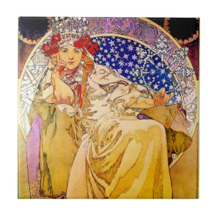 Carreau Poster de la princesse Hyacinth par Alphonse Mucha