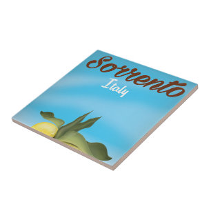 Carreau poster de voyage en Italie Sorrento