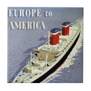 Carreau Poster Vintage voyage Pour United States Lines