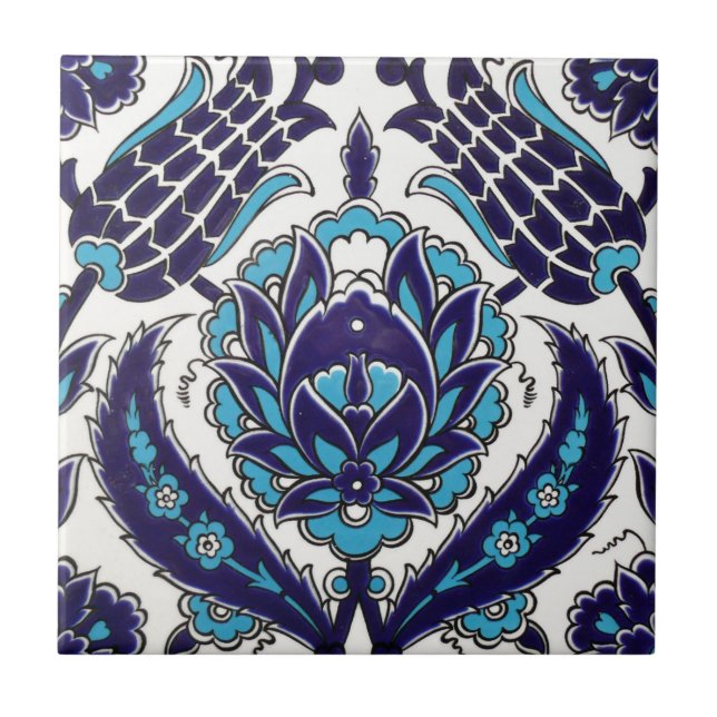 Carreau Poterie turque tribale ethnique florale de (Devant)
