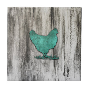 Carreau Poulets rustiques (bleu)