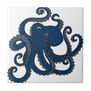 Carreau Poulpe de bleu marine