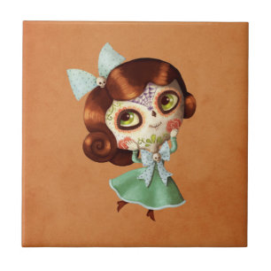Carreau Poupée Vintage Dia de Los Muertos