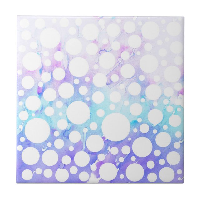 Carreau Pourpre, Teal, et aquarelle et pois bleus (Devant)