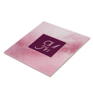 Carreau Poussière scintillante de marbre abstrait rose fém