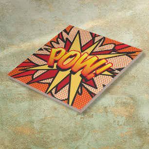 Carreau POW Fun Retro Comédie livre Pop Art