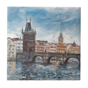 Carreau Prag - peinture de pont de Charles