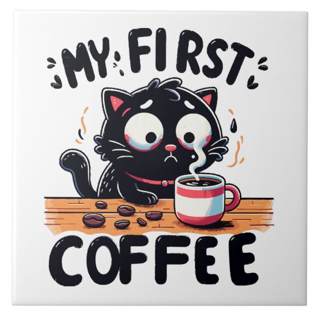 Carreau Première aventure de café noir (Devant)