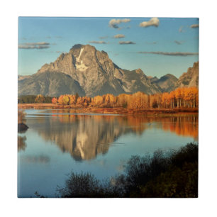 Carreau Première lumière au Wyoming à la courbure d'Oxbow