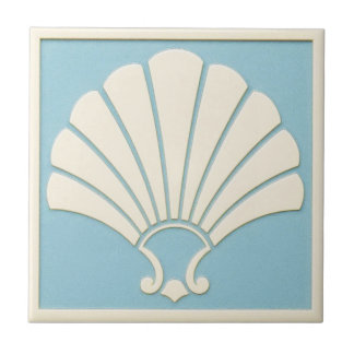 Carreau Pretty Pale Blue and off White Deco Ceramic