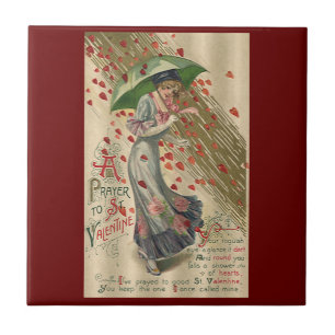 Carreau Prière à Saint Valentin, Dame Victorienne Vintage