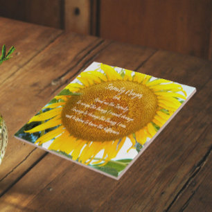 Carreau Prière de sérénité Fleur de tournesol jaune Floral