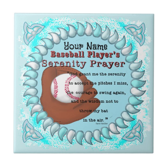 Carreau Prière pour la sérénité du baseball (Devant)