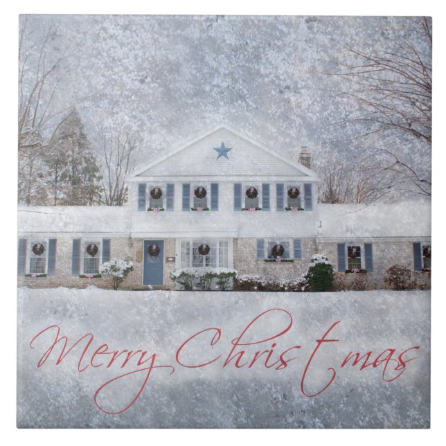 Carreau Primitive Winter Snow Country Rustic Open House (Devant)