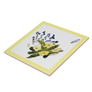 Carreau Primrose Bluebells Blue Yellow Nature