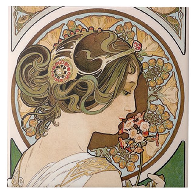 Carreau Primroses, Mucha (Devant)