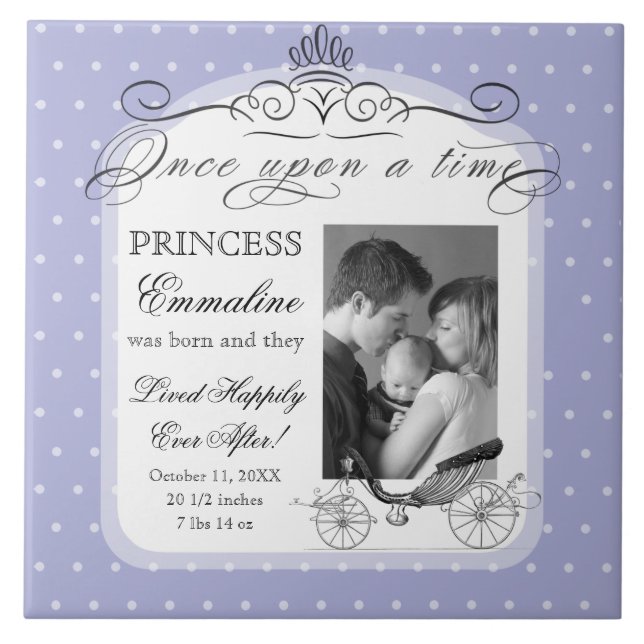 Carreau Princesse Carriage Polka Dot Swirl Photo Baby Girl (Devant)