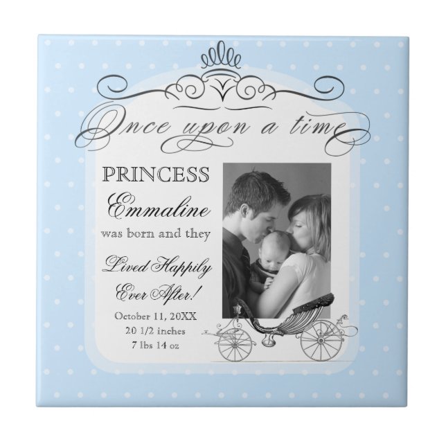Carreau Princesse Carriage Polka Dot Swirl Photo Baby Girl (Devant)