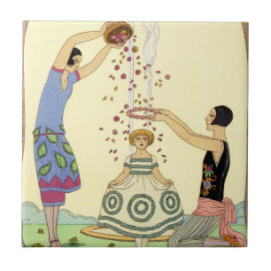 Carreau Printemps dans la tuile d'art déco de la France