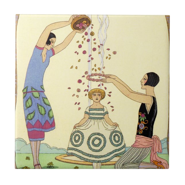 Carreau Printemps dans la tuile d'art déco de la France (Devant)