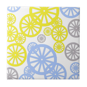 Carreau Produit de cercle en motif roue funky heureux