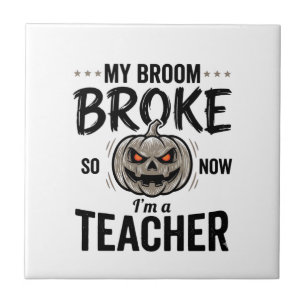 Carreau Professeur Halloween Balai Cassa Bouleau Vintage D