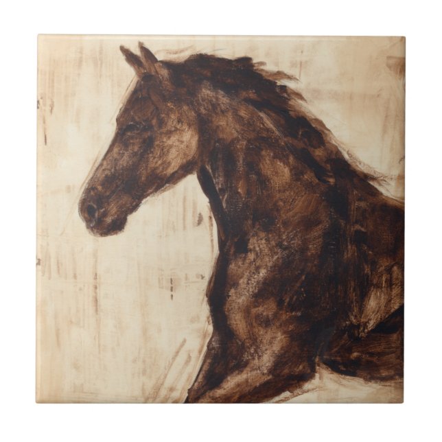 Carreau Profil du cheval sauvage Brown (Devant)