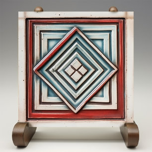 Carreau Profondeur diamant Art Déco rouille Turquoise boui