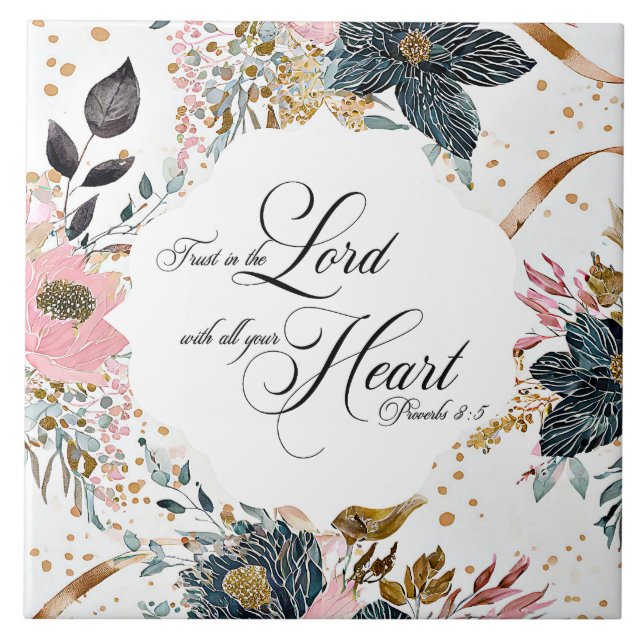Carreau Proverbes 3:5 Confiance dans le Seigneur Bible Ver (Devant)