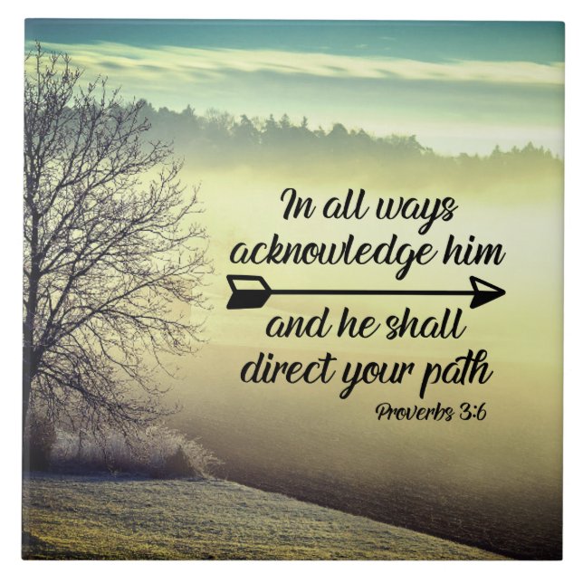 Carreau Proverbes 3:6 Il dirigera votre chemin Bible Verse (Devant)