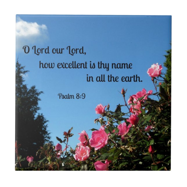 Carreau Psaume 8:9 Ô Seigneur, notre Seigneur, combien tu  (Devant)