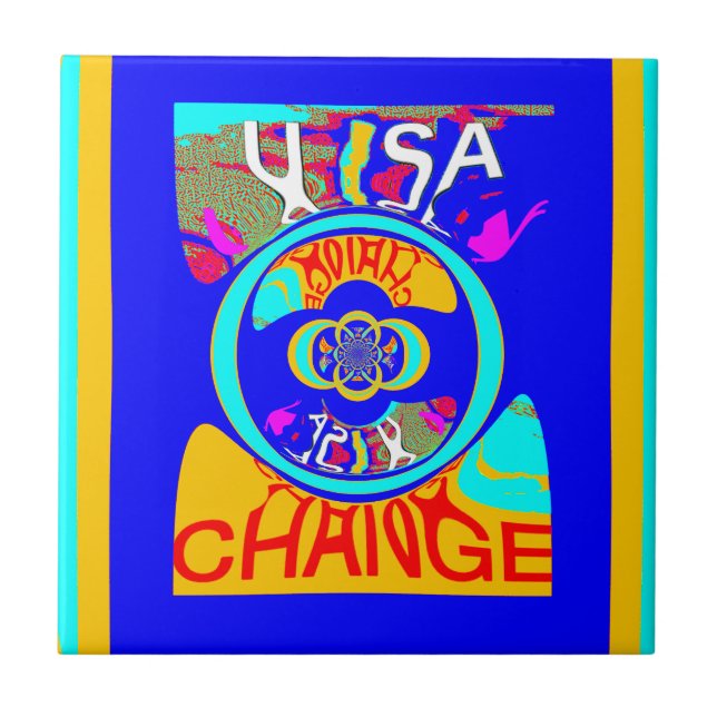 Carreau Psychedelic Groove : Pop Art Énergie Abstraite (Devant)