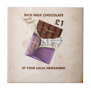 Carreau Publicité vintage au chocolat après la guerre