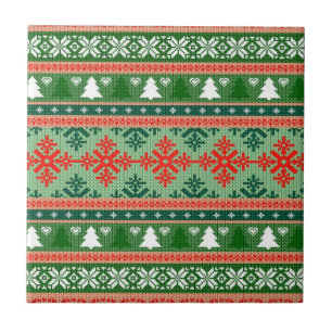 Carreau pull de Noël tricoté