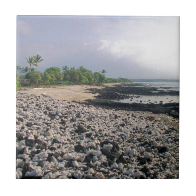 Carreau PunaluGu Plage de sable noir Hawaii Big Island (Devant)