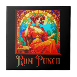 Carreau Punch de rhum Art nouveau