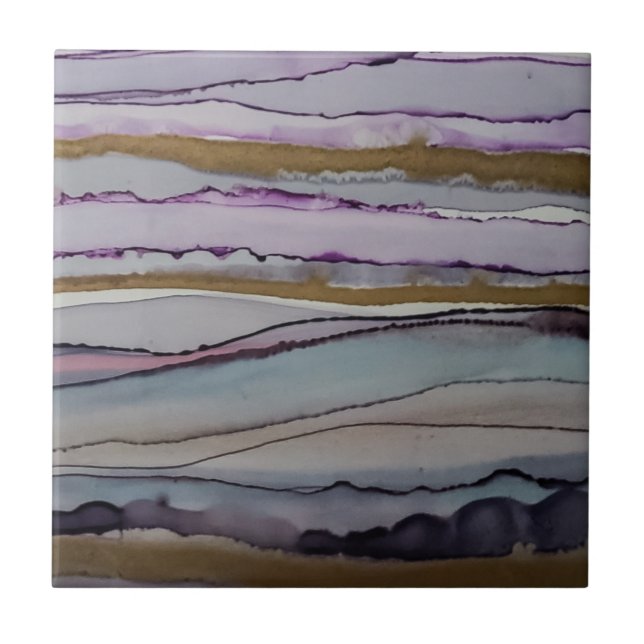 Carreau Purple Agate Moderne Du Milieu Du Siècle (Devant)