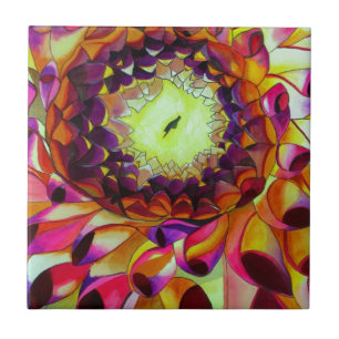 Carreau Purple Dahlia abstract original flower art