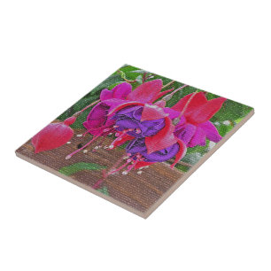 CARREAU PURPLE & PINK FUCHSIA CÉRAMIQUE TILE/TRIVET