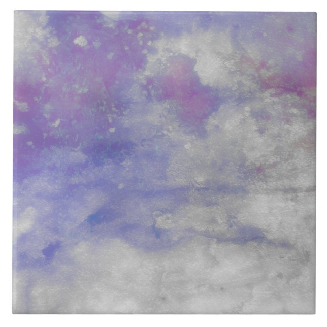 Carreau Purple Watercolor Square Art Tile  (Devant)