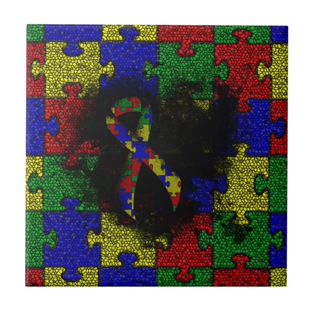 Carreau Puzzle Ruban Grunge Heart (Devant)
