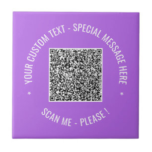 Carreau QR Code Scan Info Couleurs de texte personnalisées