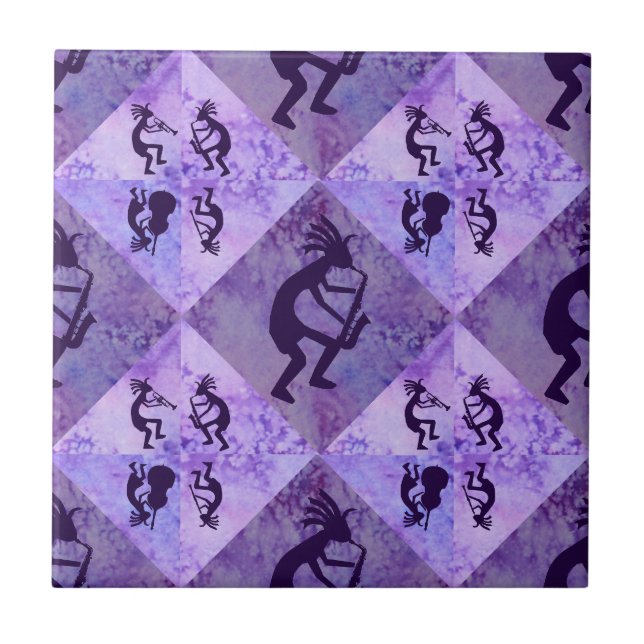 Carreau Quartet de jazz de Kokopelli comportant le saxo (Devant)