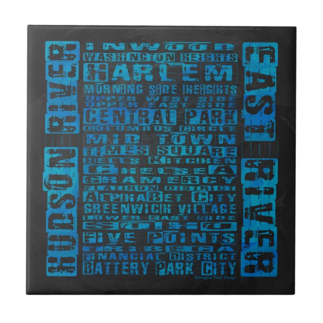Carreau Quartiers NYC Bleu (Devant)