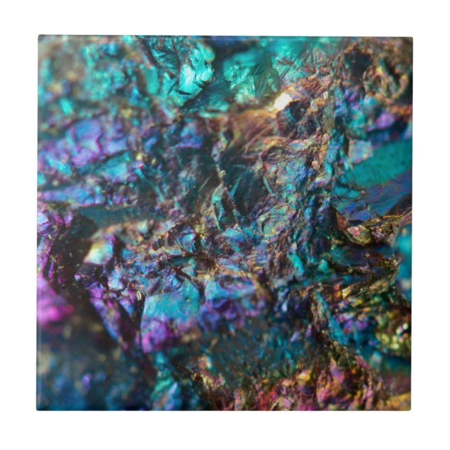 Carreau Quartz luisant d'huile de turquoise (Devant)