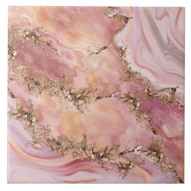 Carreau quartz rose et marbre rose pastel (Devant)